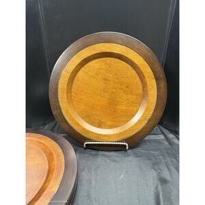 Set of 4 Two-Tone Wooden Springwood Chargers Pottery Barn India